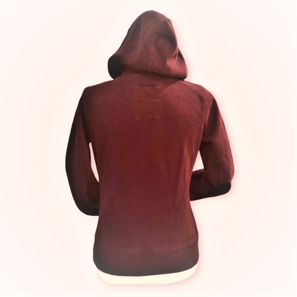 AEROPOSTALE Burgundy Maroon Hoodie Rare 3D Pile Textured Logo New without Tag M - Picture 3 of 5
